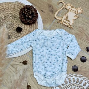 Body "Blümchen blau" (Grösse 62)