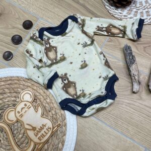 Bio Wolle/Seide Body "Bär" (Grösse 62)